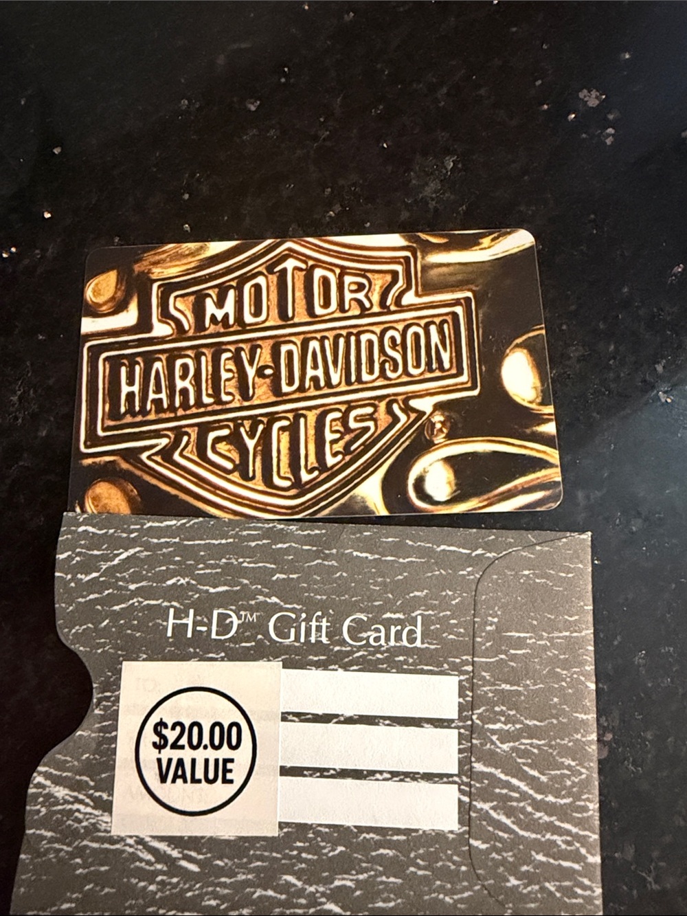 Harley-Davidson Gold and Black Emblem Gift Card $20